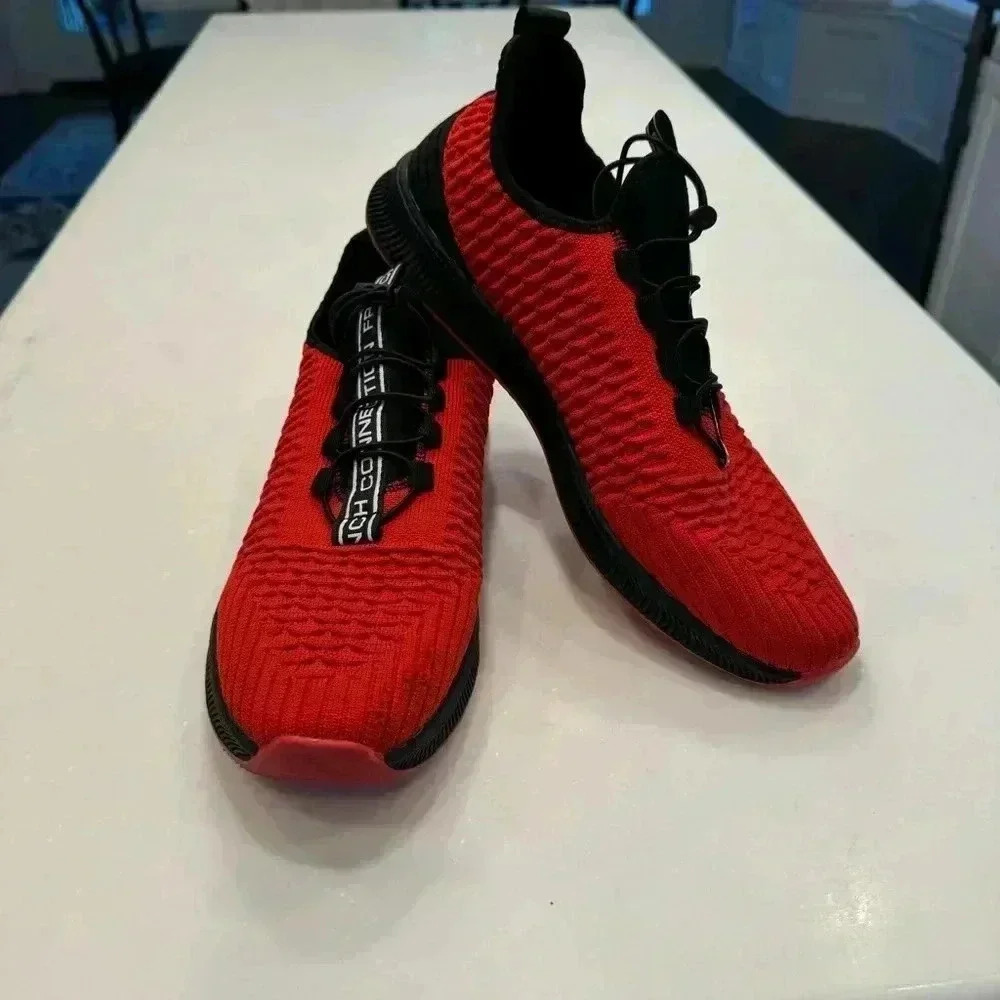 French Connection men’s Cannes sneakers. Red & black size 10 - Picture 2 of 12